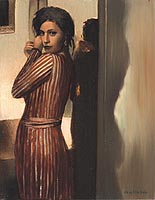 Woman In Striped Dress